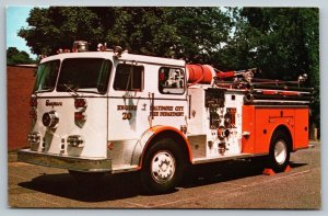 Fire Truck Engine - Fireman Postcard - Baltimore - Maryland - 1974 Seagrave