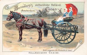 BENSDORP'S AMSTERDAM HOLLAND HORSE CARRIAGE CHOCOLATE ADVERTISING TRADE CARD