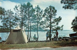 Modoc South Carolina tent Clark Hill Reservoir vintage pc ZD549393