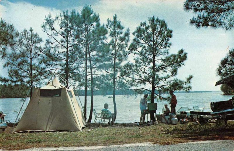 Modoc South Carolina tent Clark Hill Reservoir vintage pc ZD549393