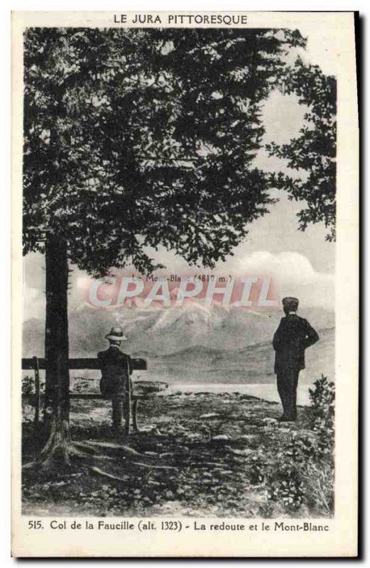 Old Postcard The Picturesque Jura Col de la Sickle Redoubt and Mont Blanc