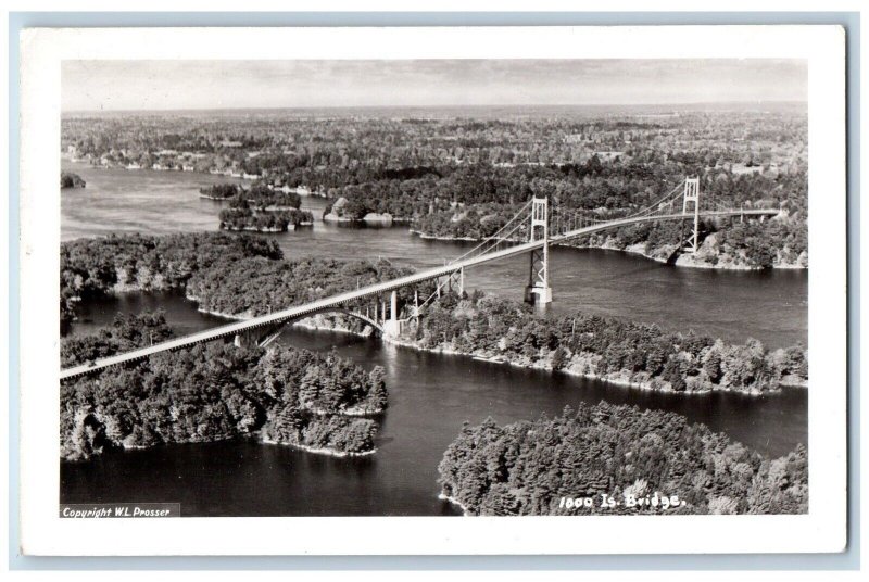 Thousand Island New York NY Postcard RPPC Photo Bird's Eye View 1000 IS. Bridge