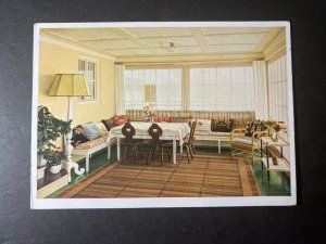 Mint Germany Postcard House Interior Furniture Lamp Table Obersalzburg