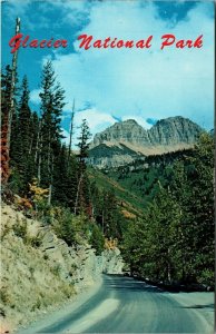 Mountains Roadway Glacier National Park Montana Postcard Billings News UNP