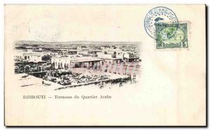 Old Postcard Cote des Somalis Djibouti Terraces Arab neighborhood