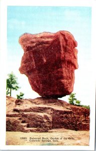 1920s Balanced Rock Garden of the Gods Colorado Springs CO Postcard