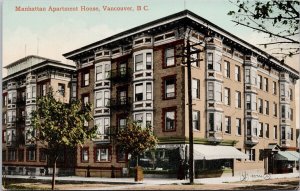 Manhattan Apartment House Vancouver BC British Columbia Unused Postcard H29