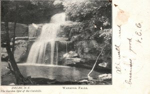 Vintage Postcard 1905 The Garden Spot Of Catskills Watauga Falls Delhi New York