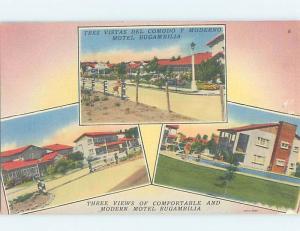 Pre-Chrome THREE MOTELS ON ONE POSTCARD Hermosillo - Sonora Mexico F6572