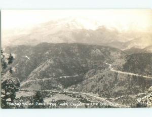 Pre-1950 rppc NICE VIEW Pikes Peak - Manitou & Colorado Springs CO W0086