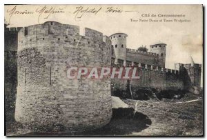 Postcard Old Cite Carcassonne Tower and Notre Dame Tours Visigoths