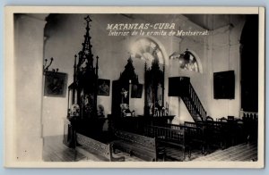 Matanzas Cuba Postcard Interior of Hermitage of Montserrat c1920's RPPC Photo