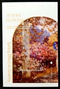 [AG] P664 Romantic Classic Oil Painting Garden Flower Tree Spring (postcard *New