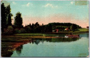 Picturesque And Scenic View Of Lake And House Postcard