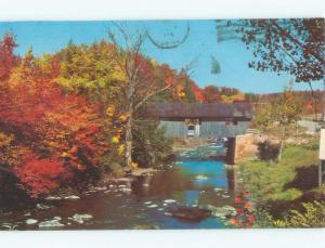 Pre-1980 COVERED BRIDGE Johnson Vermont VT d4608