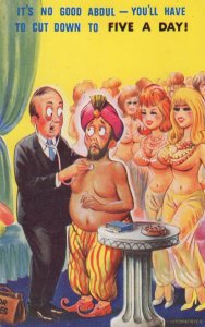 Sultan Ali Baba With Too Many Wives 1970s Comic Postcard