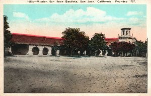 Vintage Postcard Mission San Juan Bautista Founded 1797 San Juan California CA