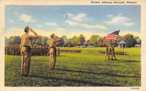 Color Guard Stars Stripes Flag Parade Jefferson Barracks Missouri WWII postcard