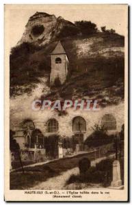 Old Postcard Haute Isle L & # 39Eglise Taillee In The Rock