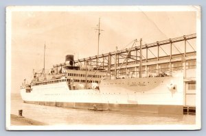 J97/ Fort Slocum New York RPPC Postcard c1935 Chateau Thierry Ship 257