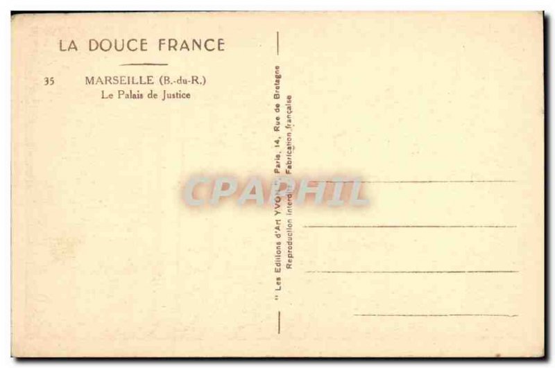 Old Postcard Marseille Courthouse