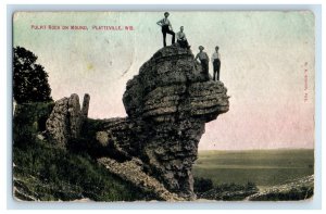 1910 Pulpit Rock On Mound Platteville Wisconsin WI Posted Antique Postcard