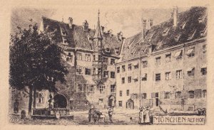 Munchen Antique German Painting Postcard