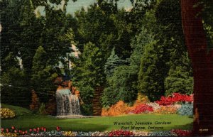 Indian Fort Wayne Joenicke Gardens Waterfall 1952 Curteich