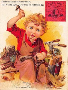 Louisville KY Kis-Me Gum Co. Boy Shoemaker Trade Card