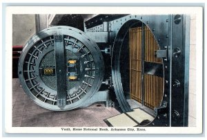 c1920's Vault Scene Home National Bank Arkansas City Kansas KS Unposted Postcard