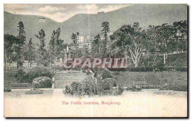 Old Postcard The Public Gardens Hong Kong China