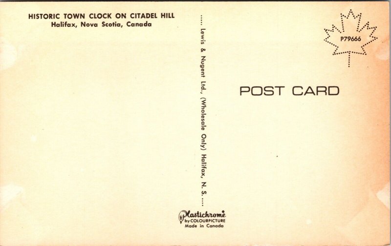 Historic Town Clock Citadel Hill Halifax Nova Scotia Canada Postcard Unused UNP 