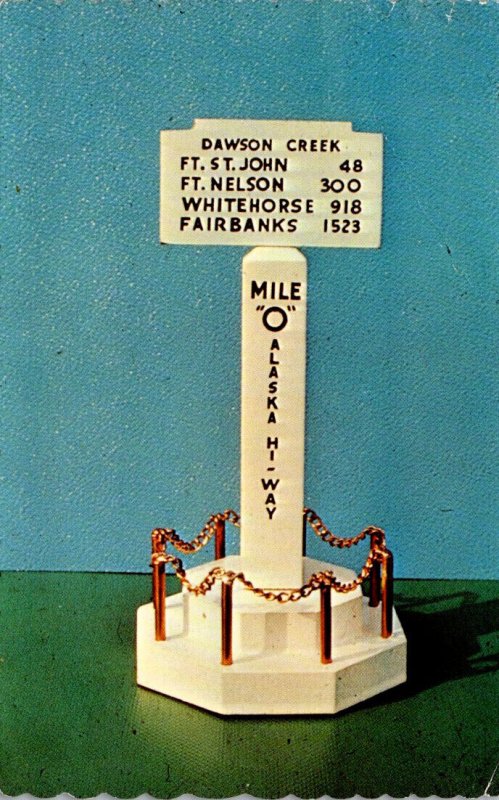 Canada British Columbia Dawson Creek Mile Zero Post 1971