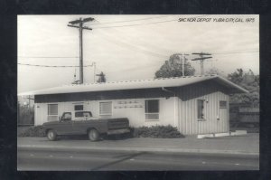 RPPC YUBA CITY CALIFORNIA RAILROAD DEPOT TRAIN STATION REAL PHOTO POSTCARD