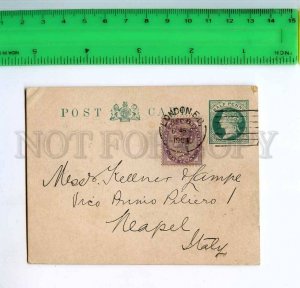 222310 UK London postal card 1901 year Findlay Durham perfin