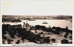 Australia Harbour View Showing Government House Sydney New South Wales RPPC C103