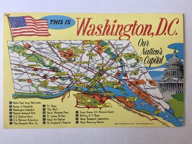 Washington DC map from the 1960s