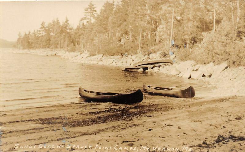 F21/ Mt Vernon Maine RPPC Postcard c1920s Sandy Beach Spruce Point