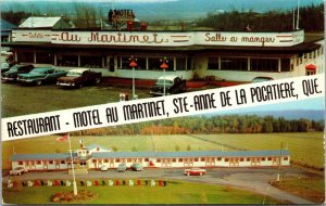 Vtg Restaurant Motel Au Martinet Ste-Anne de La Pocatiere Quebec Postcard