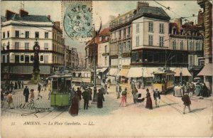 CPA AMIENS Place Gambetta TRAMWAY (18475)