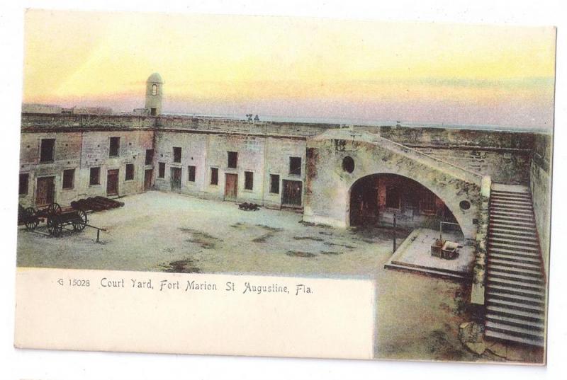 St Augustine FL Court Yard Fort Marion UDB Rotograph c 1905