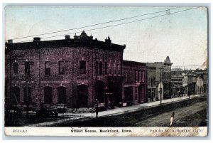 1910 Street Scene Exterior Building Road Rockford Iowa Vintage Antique Postcard