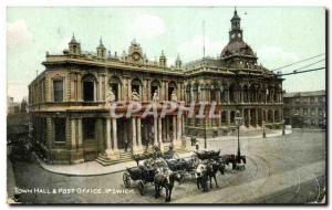 Postcard Old Town Hall Post Office Ipswich