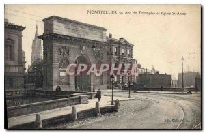 Postcard Old Montpellier Arc de Triomphe and Church of St Anne