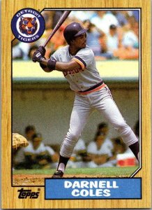 1987 Topps Baseball Card Darnell Coles Detroit Tigers sk13730