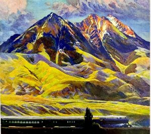 Montana Big Sky Postcard Railroad Train Unused Unposted Vtg Poster Reprint E59