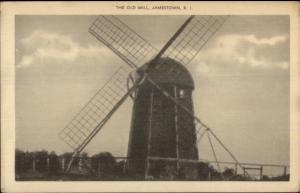 Jamestown RI Yacht Club The Old Mill Old Postcard