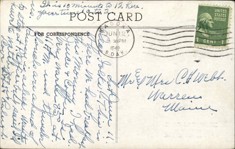 Vintage Postcard SIOUX FALLS SOUTH DAKOTA SD Rushmore Caf� Interior