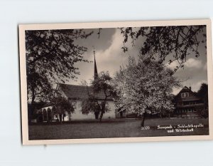 Postcard Schlachtkapelle und Wirtschaft Sempach Switzerland