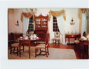 Postcard South Parlor, Stebbins House, Deerfield, Massachusetts